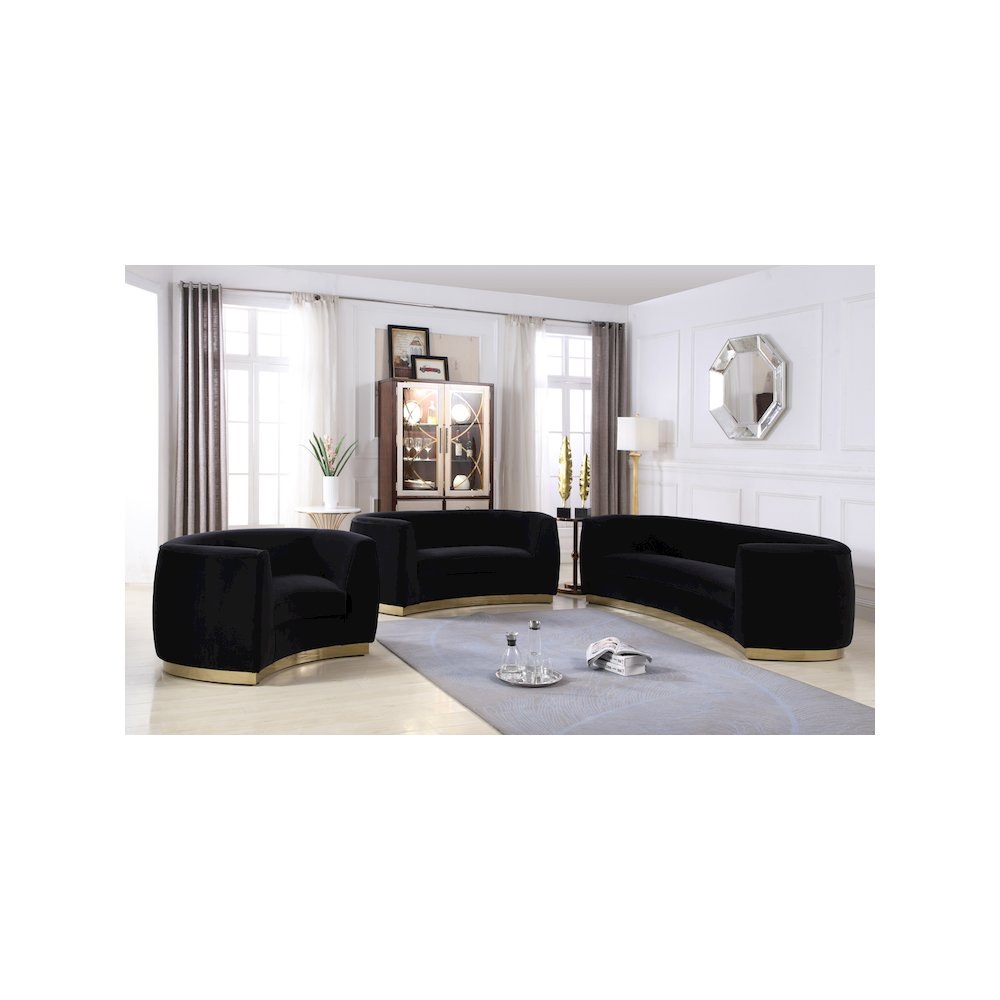 Julian Black Velvet Loveseat