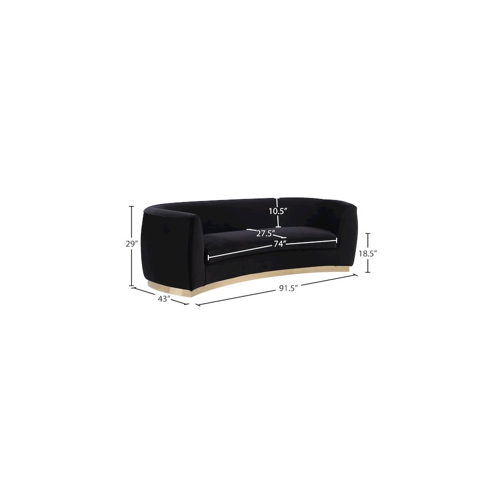 Julian Black Velvet Sofa