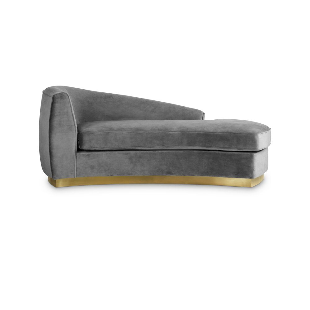 Julian Grey Velvet Chaise