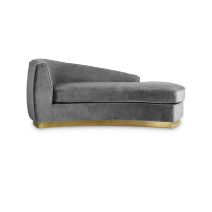 Julian Grey Velvet Chaise