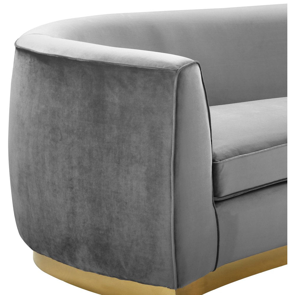 Julian Grey Velvet Loveseat