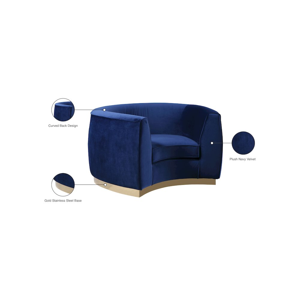 Julian Navy Velvet Chair