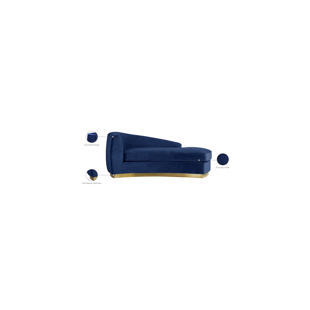 Julian Navy Velvet Chaise