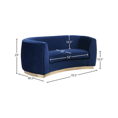 Julian Navy Velvet Loveseat