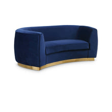 Julian Navy Velvet Loveseat
