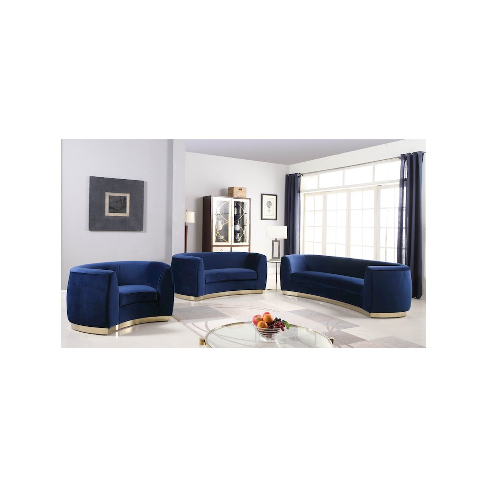 Julian Navy Velvet Sofa