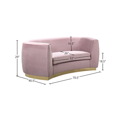Julian Pink Velvet Loveseat