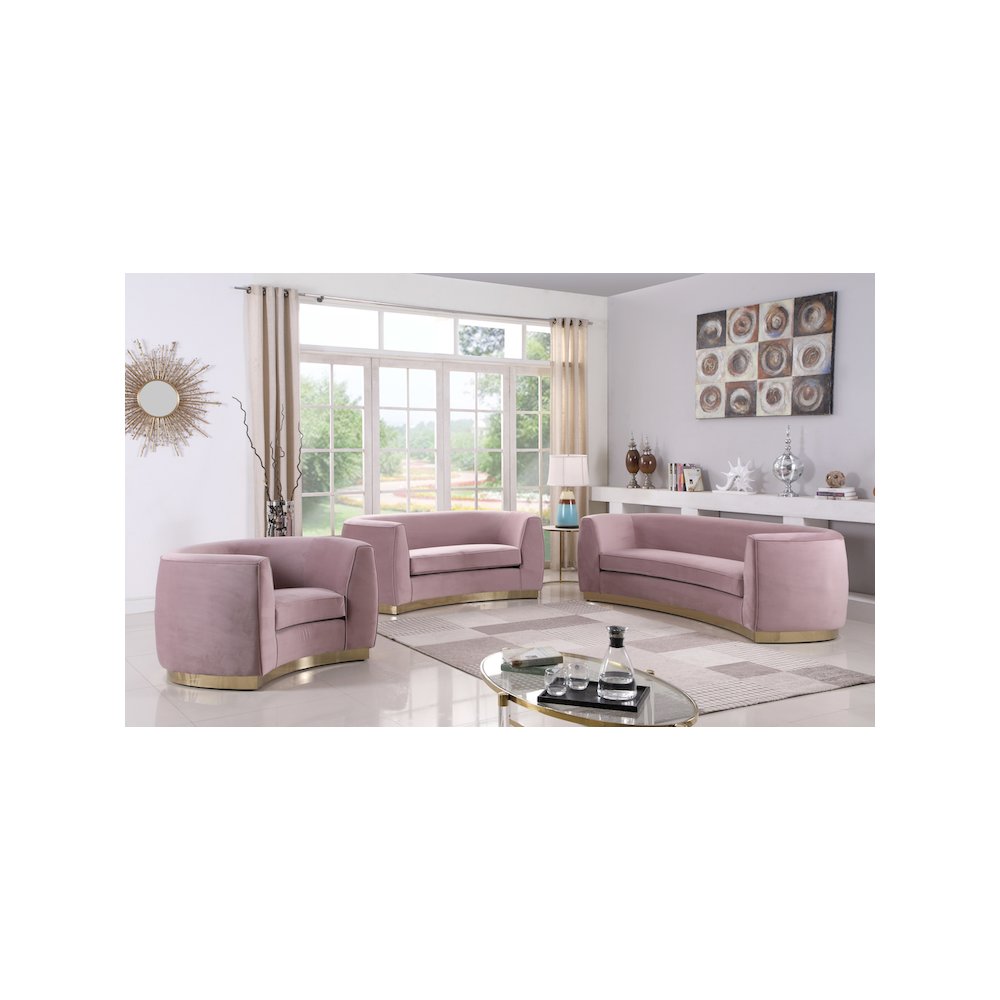 Julian Pink Velvet Sofa