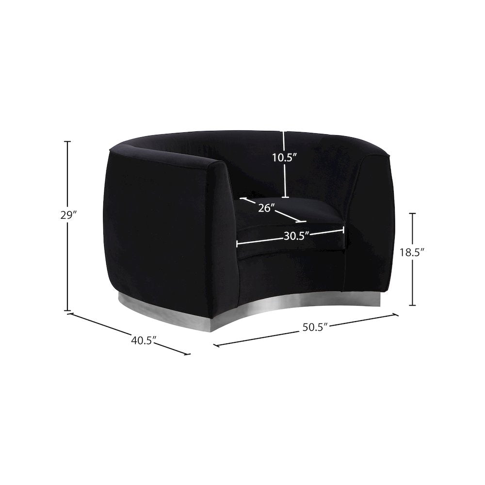 Julian Black Velvet Chair