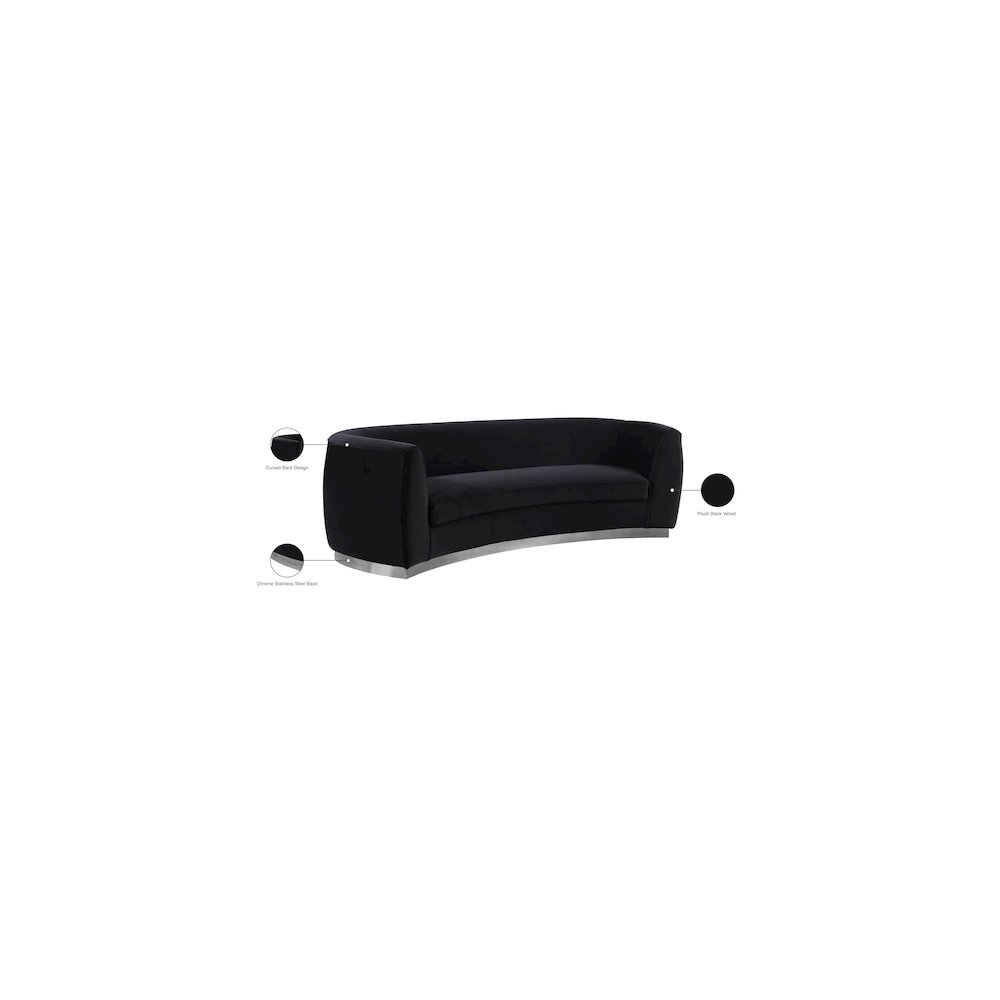Julian Black Velvet Sofa