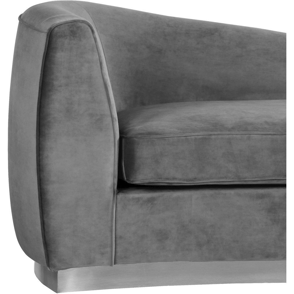 Julian Grey Velvet Chaise