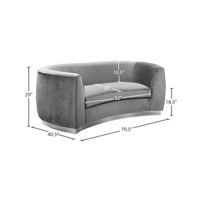 Julian Grey Velvet Loveseat