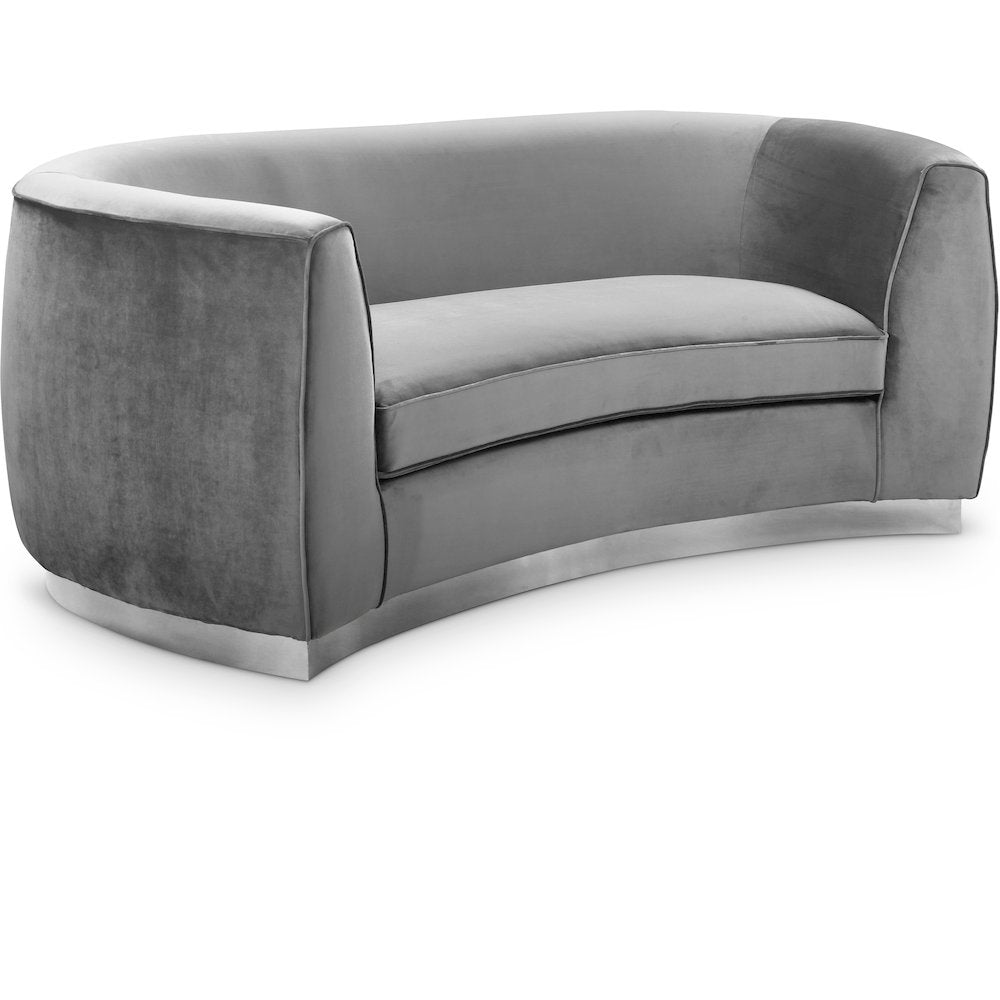 Julian Grey Velvet Loveseat