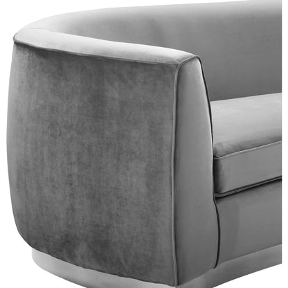 Julian Grey Velvet Loveseat