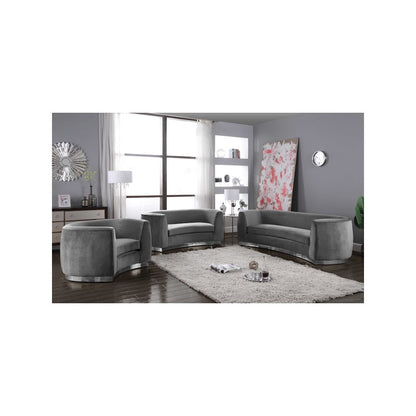 Julian Grey Velvet Loveseat