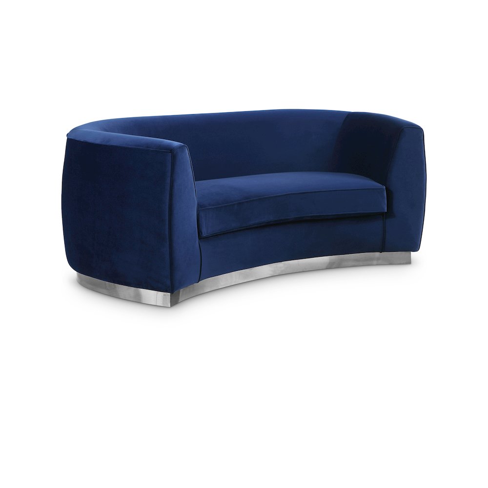 Julian Navy Velvet Loveseat