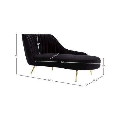 Margo Black Velvet Chaise