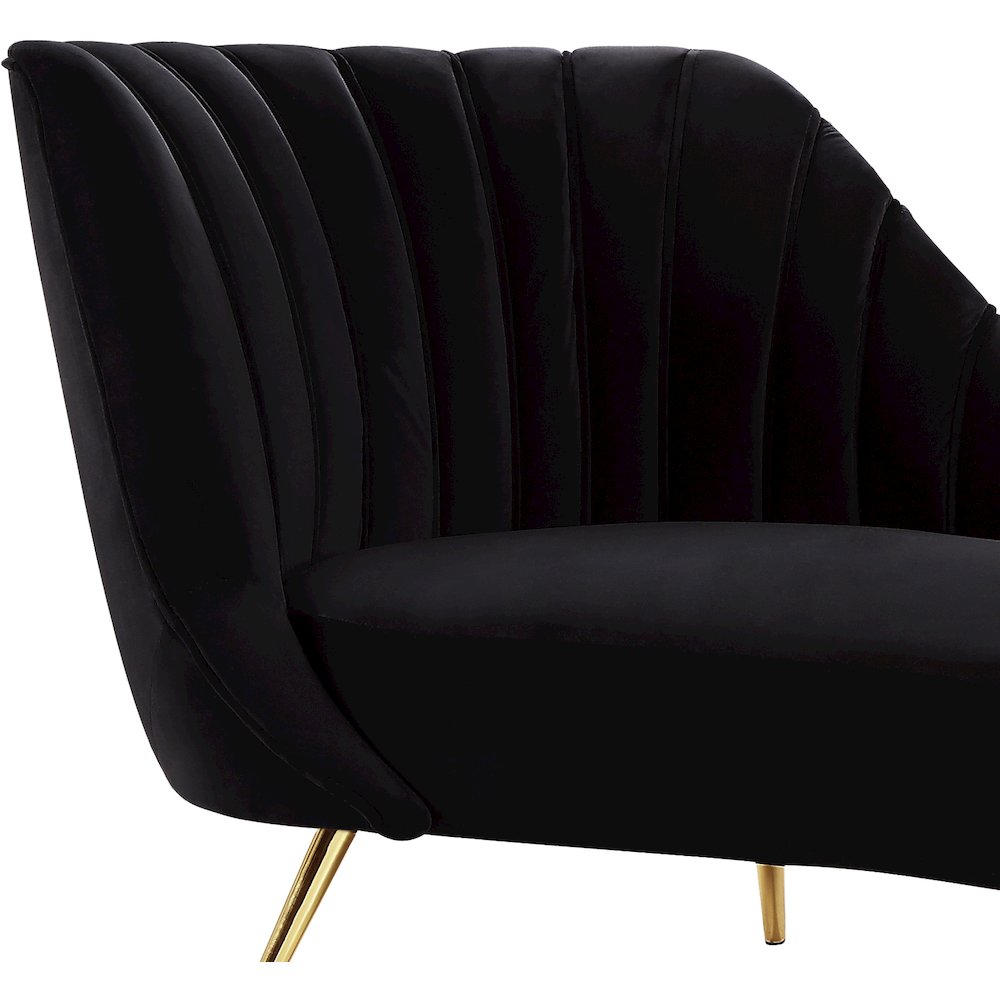 Margo Black Velvet Chaise