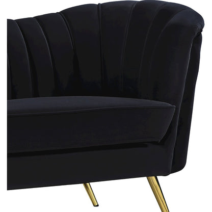 Margo Black Velvet Loveseat