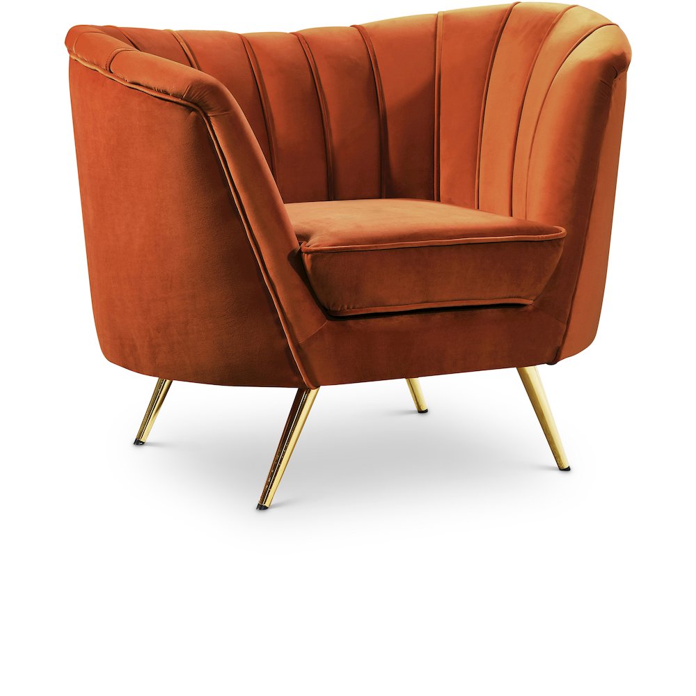 Margo Cognac Velvet Chair