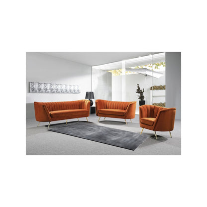 Margo Cognac Velvet Chair