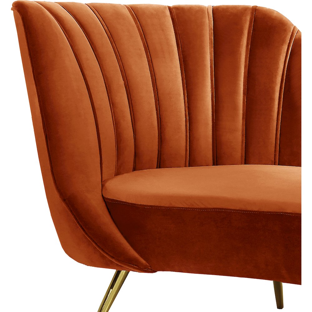 Margo Cognac Velvet Chaise
