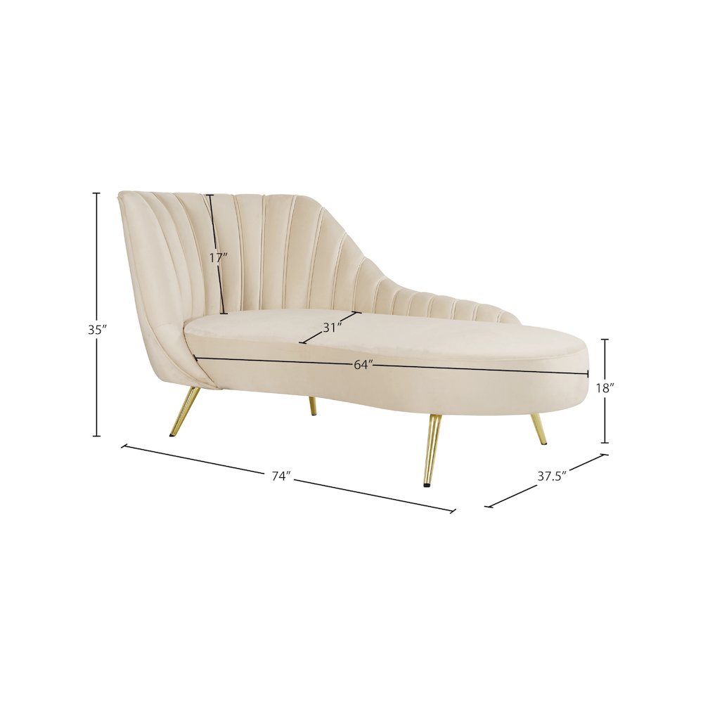 Margo Cream Velvet Chaise