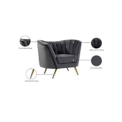 Margo Grey Velvet Chair