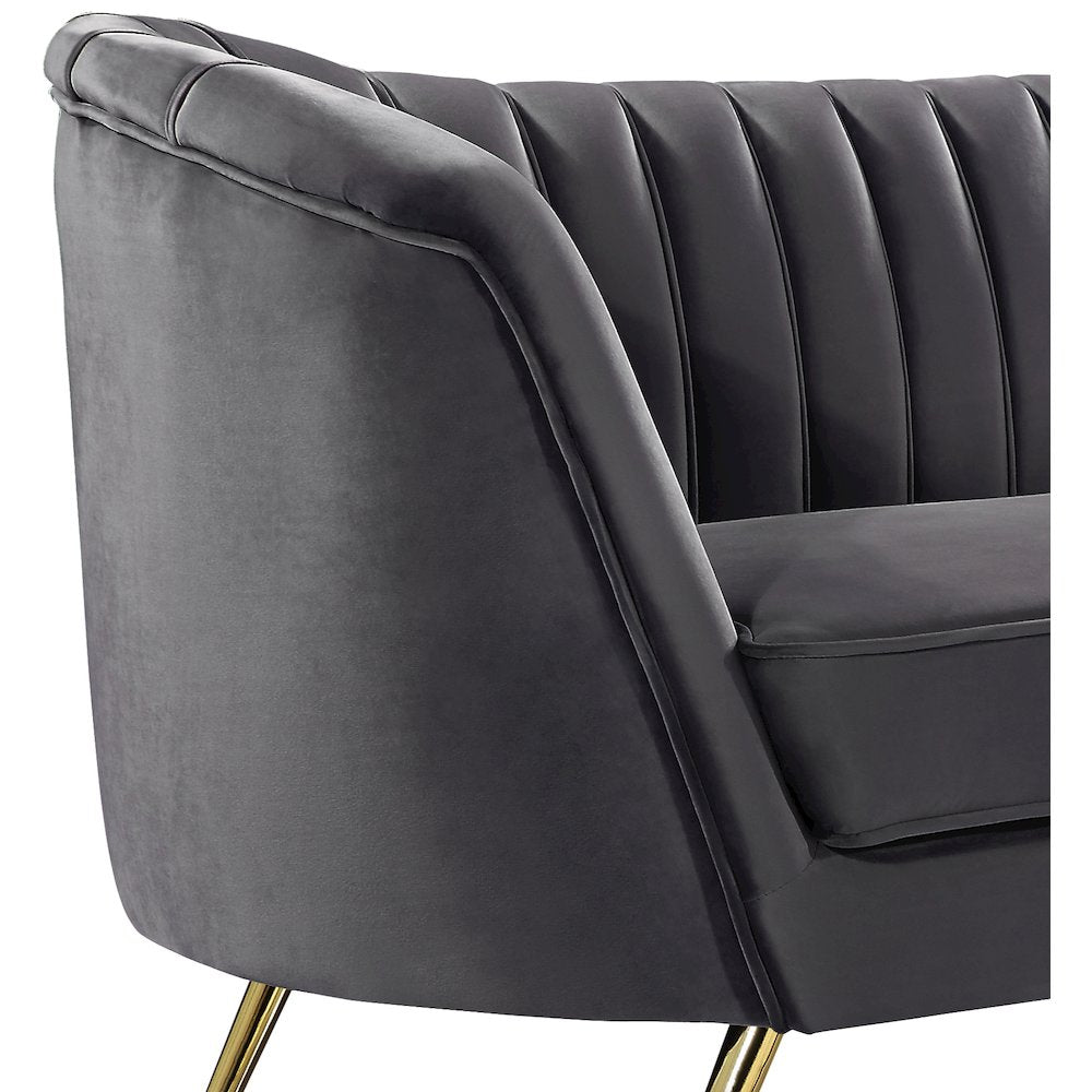 Margo Grey Velvet Loveseat