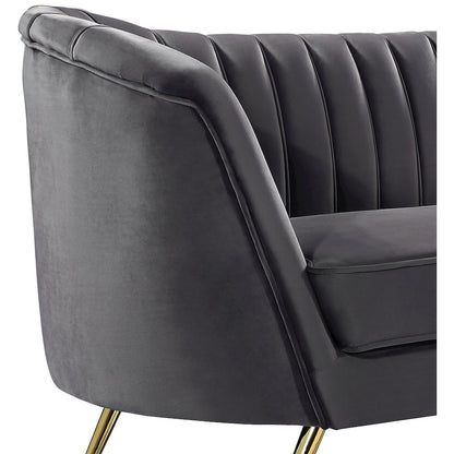 Margo Grey Velvet Loveseat