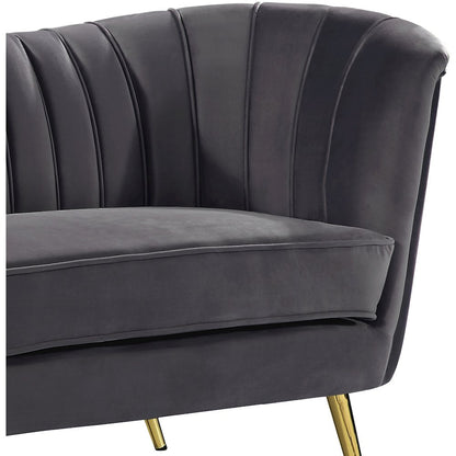 Margo Grey Velvet Loveseat