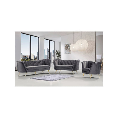 Margo Grey Velvet Loveseat