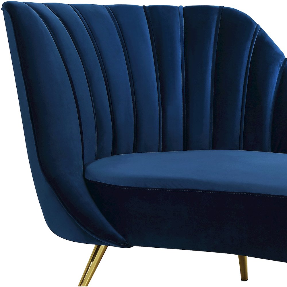 Margo Navy Velvet Chaise