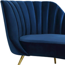 Margo Navy Velvet Chaise