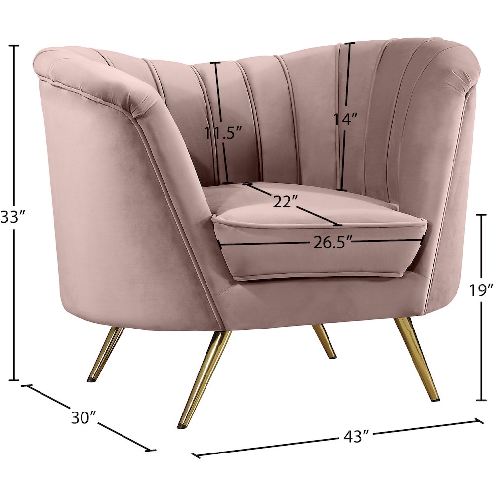 Margo Pink Velvet Chair