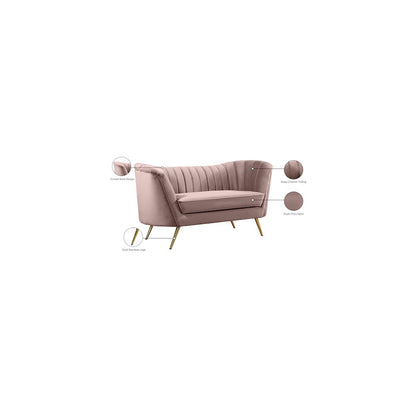 Margo Pink Velvet Loveseat