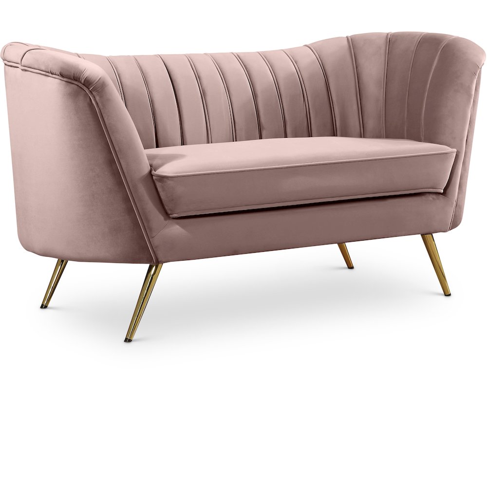 Margo Pink Velvet Loveseat