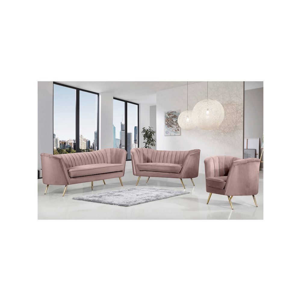 Margo Pink Velvet Loveseat