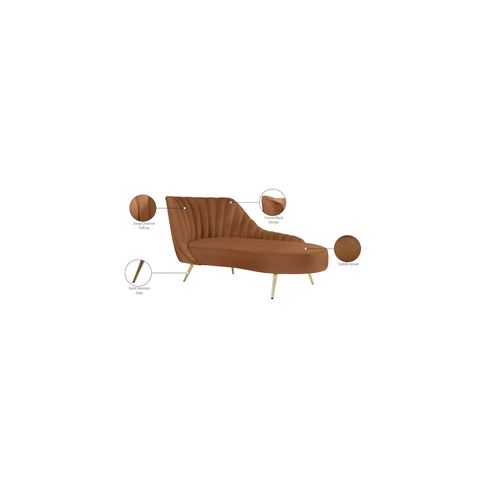 Margo Saddle Velvet Chaise