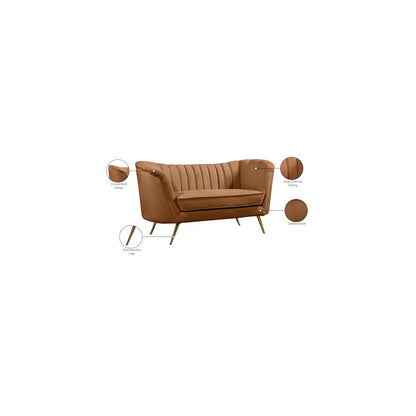 Margo Saddle Velvet Loveseat