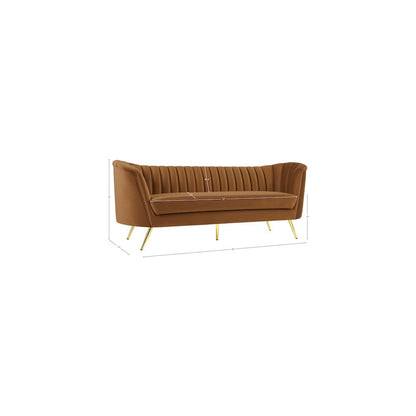 Margo Saddle Velvet Sofa
