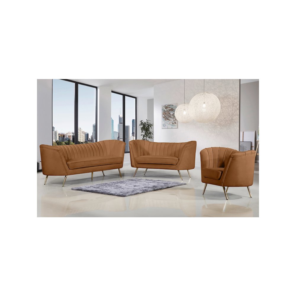 Margo Saddle Velvet Sofa