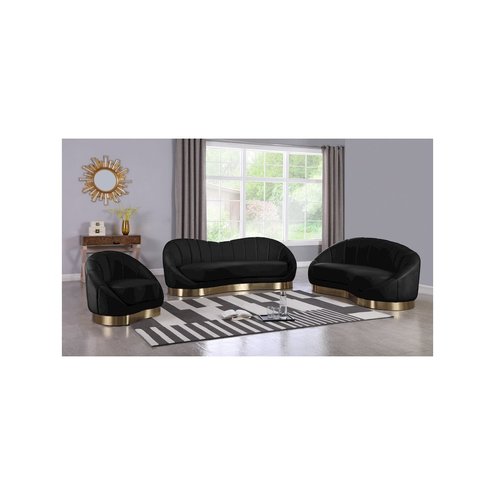 Shelly Black Velvet Chair