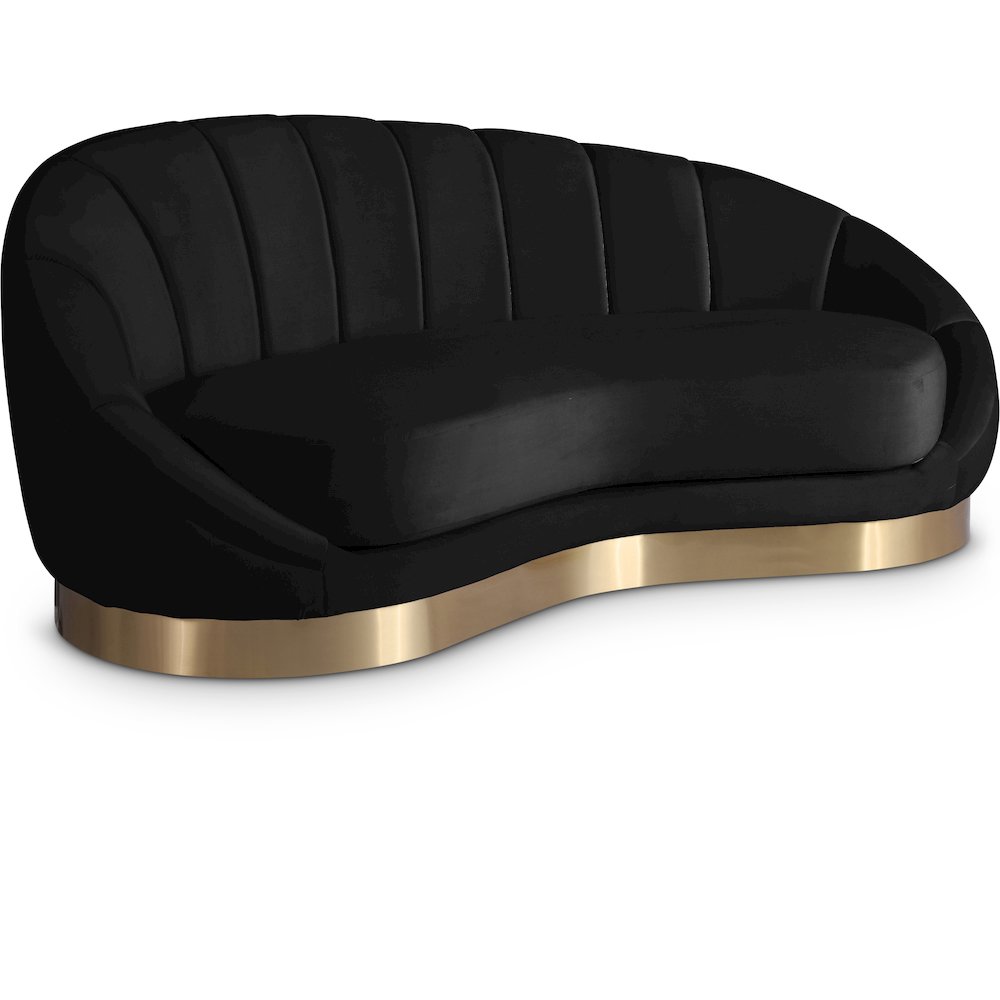 Shelly Black Velvet Chaise