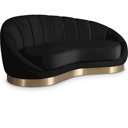 Shelly Black Velvet Chaise