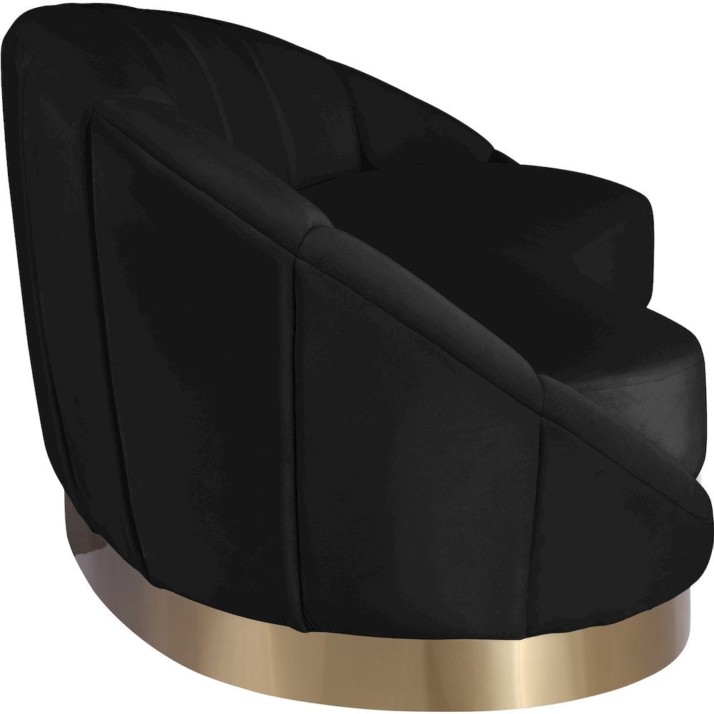 Shelly Black Velvet Chaise
