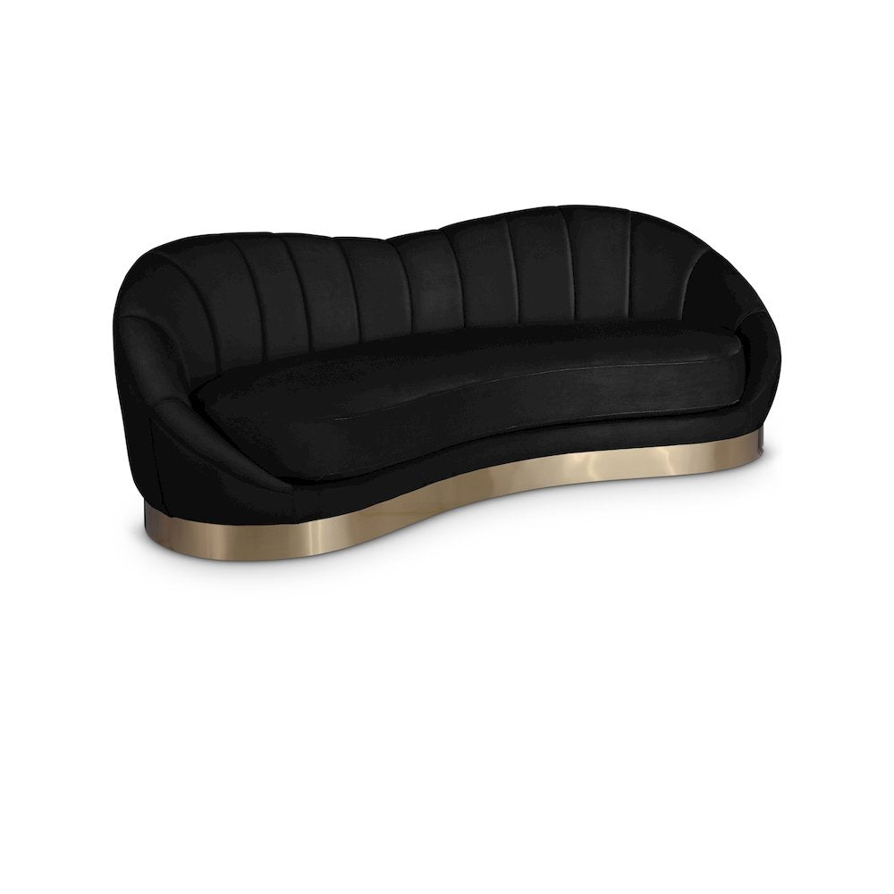 Shelly Black Velvet Sofa