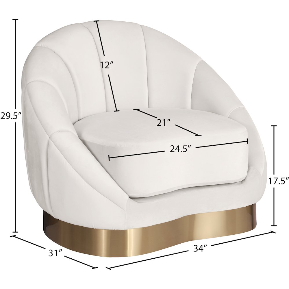 Shelly Cream Velvet Chair
