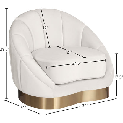 Shelly Cream Velvet Chair