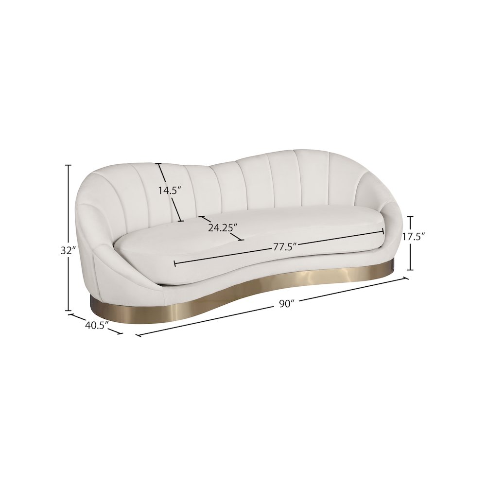 Shelly Cream Velvet Sofa
